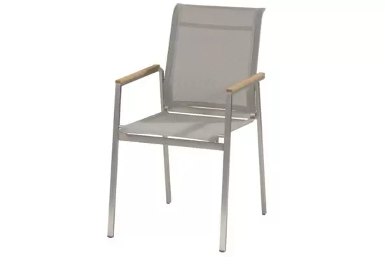 Passion stapelbare dining stoel RVS, Grey sling