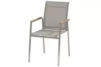 Passion stapelbare dining stoel RVS, Grey sling