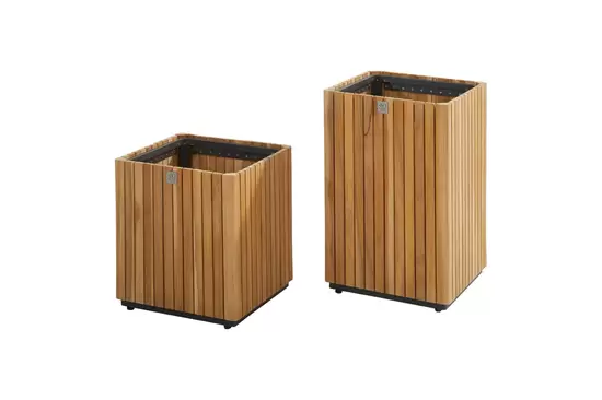 Paco plantenbak vierkant teak medium
