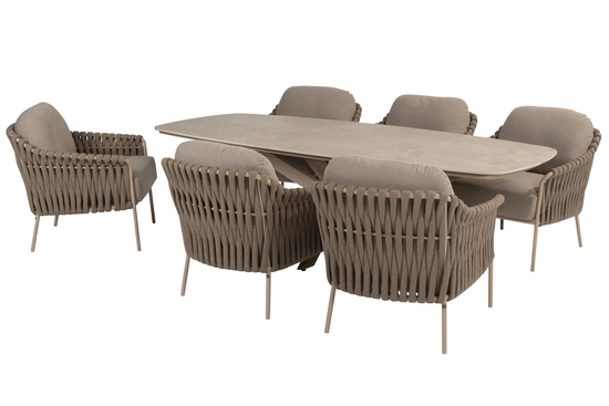 4SO Comino low dining set met Nevada tafel