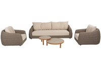 4SO Maxime loungeset 2 stoelen bank en 2 Finn ceramic tafeltjes