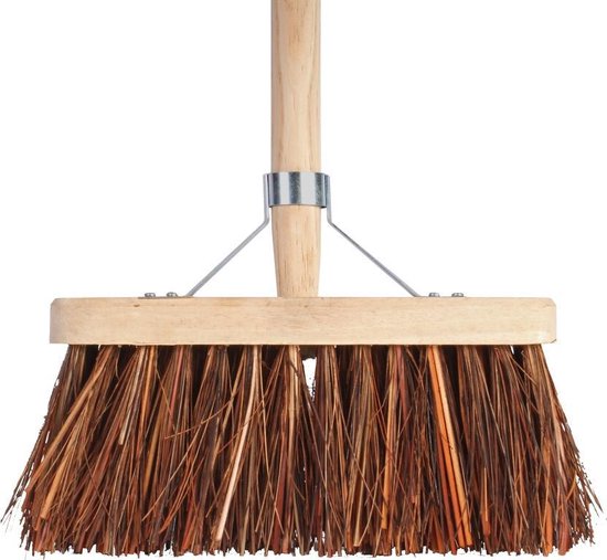 Bezem b28cm bruin +steel