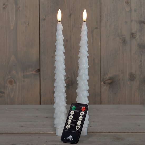 Dinerkaars kerstboom 27cm wit