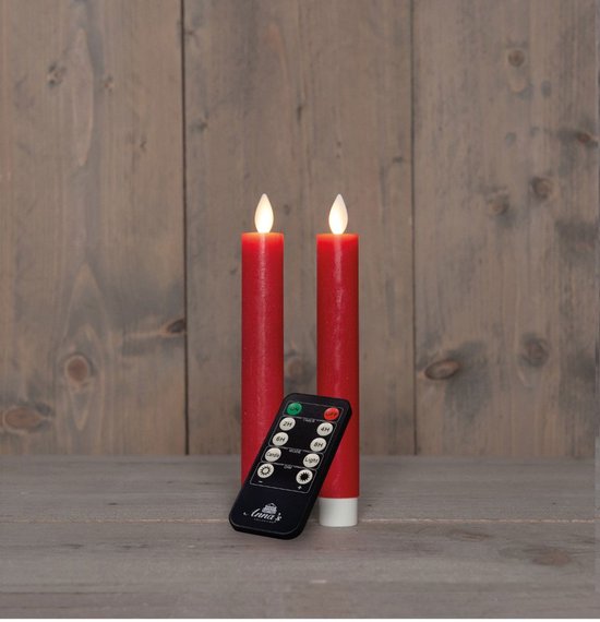 Dinerkaars oplaadbaar 18cm rood 2st