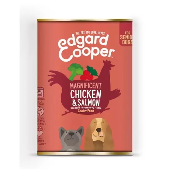 EDGARD & COOPER Hond blik senior kip/zalm 400g