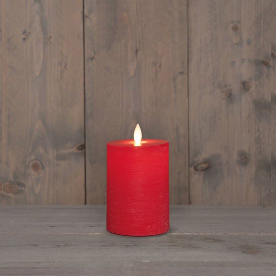 Kaars led oplaadbaar 12.5x7.5cm rood