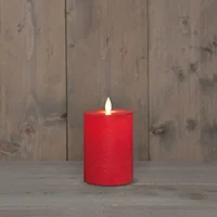 Kaars led oplaadbaar 12.5x7.5cm rood