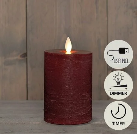 Kaars led oplaadbaar 15x7.5cm bord.