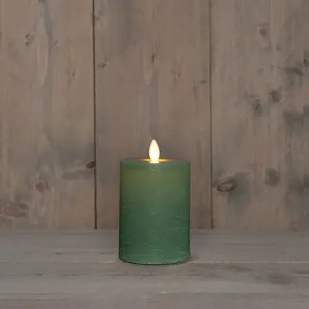 Kaars led oplaadbaar 15x7.5cm jade