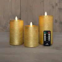 Kaars led oplaadbaar goud s3