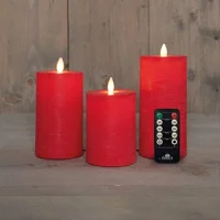 Kaars led oplaadbaar  rood s3