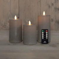 Kaars led oplaadbaar  taupe s3
