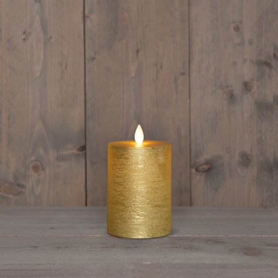 Kaars oplaadbaar 15*7.5 cm goud