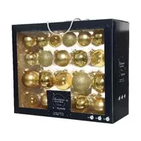 Kerstbal glas mix lichtgoud 42st