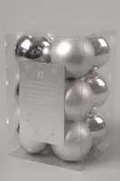 Kerstbal plc d6cm gl-mt zilver 12st