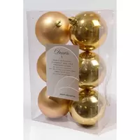 Kerstbal plc d8cm gl-mt l.goud 6st