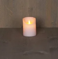 Ledkaars wax+vlam h10cm bo wit