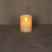 Ledkaars wax+vlam h15cm bo ivoor
