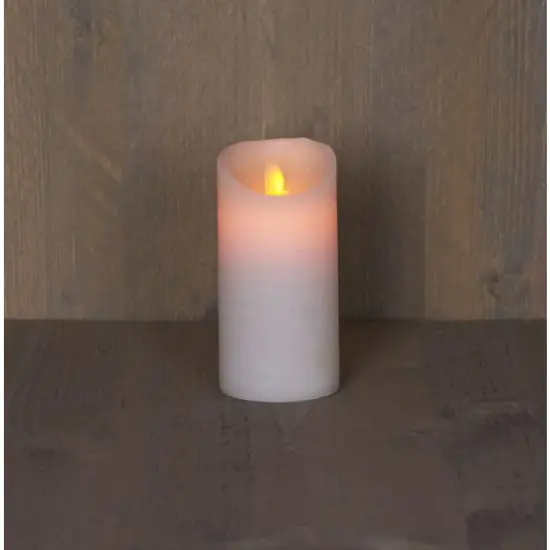 Ledkaars wax+vlam h15cm bo wit