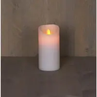 Ledkaars wax+vlam h15cm bo wit
