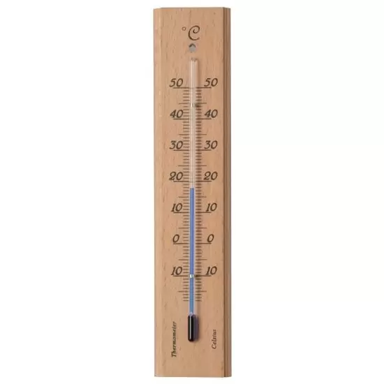 Muurthermometer hout h19cm