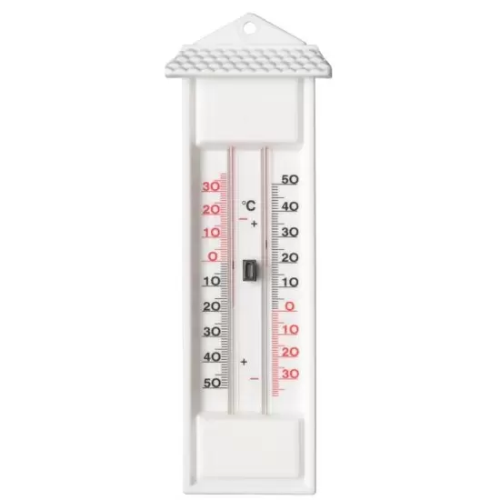 Muurthermometer min-max kunststof