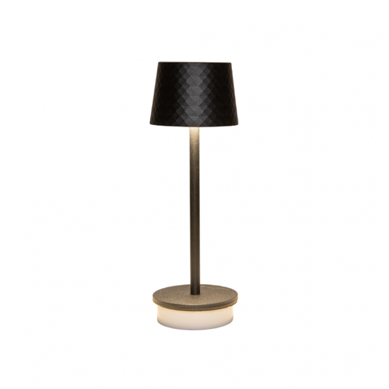 Portable lamp 22.5x8.5cm mat zwart ribbel