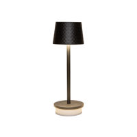 Portable lamp 22.5x8.5cm mat zwart ribbel