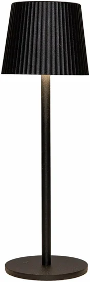 Tafellamp ribbel usb 27.5x9cm zwart