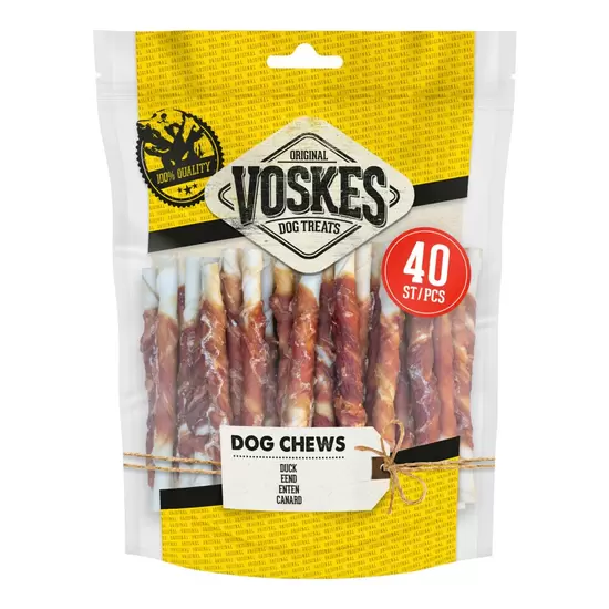 VOSKES Rawhide eend twist 400g