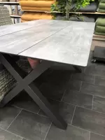 X-leg table HPL 160*88,5 concrete - afbeelding 2