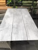 X-leg table HPL 160*88,5 concrete - afbeelding 1