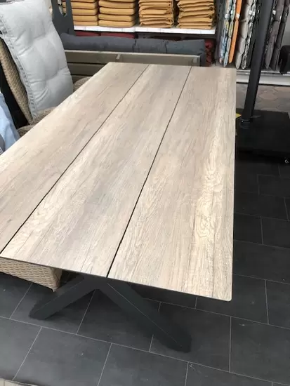 X-leg table HPL 180*88,5 wood - afbeelding 1